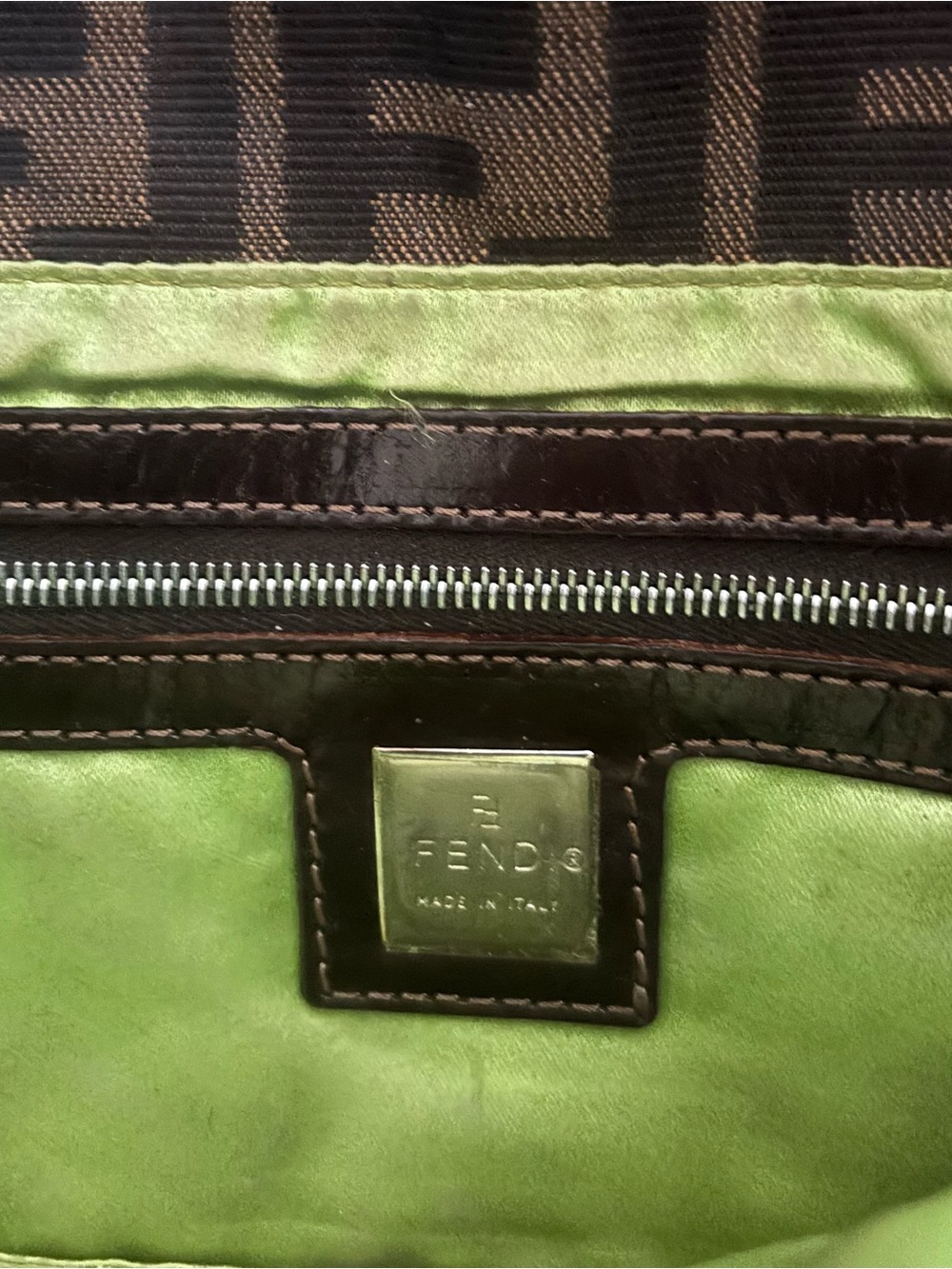 Vintage Fendi Zucca Monogram Floral Embroidered Baguette Bag - Picture 10 of 16